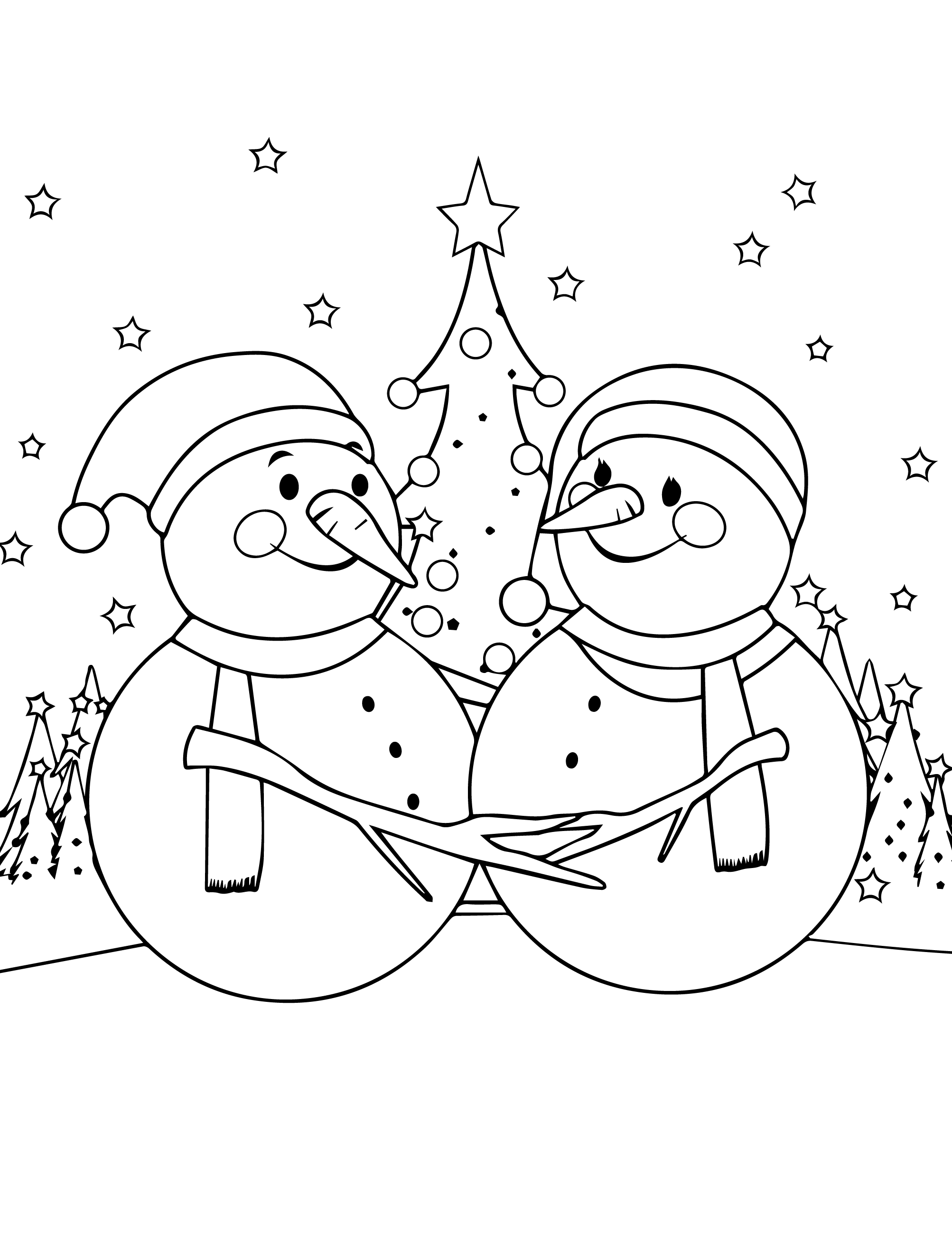 christmas coloring pages snowman