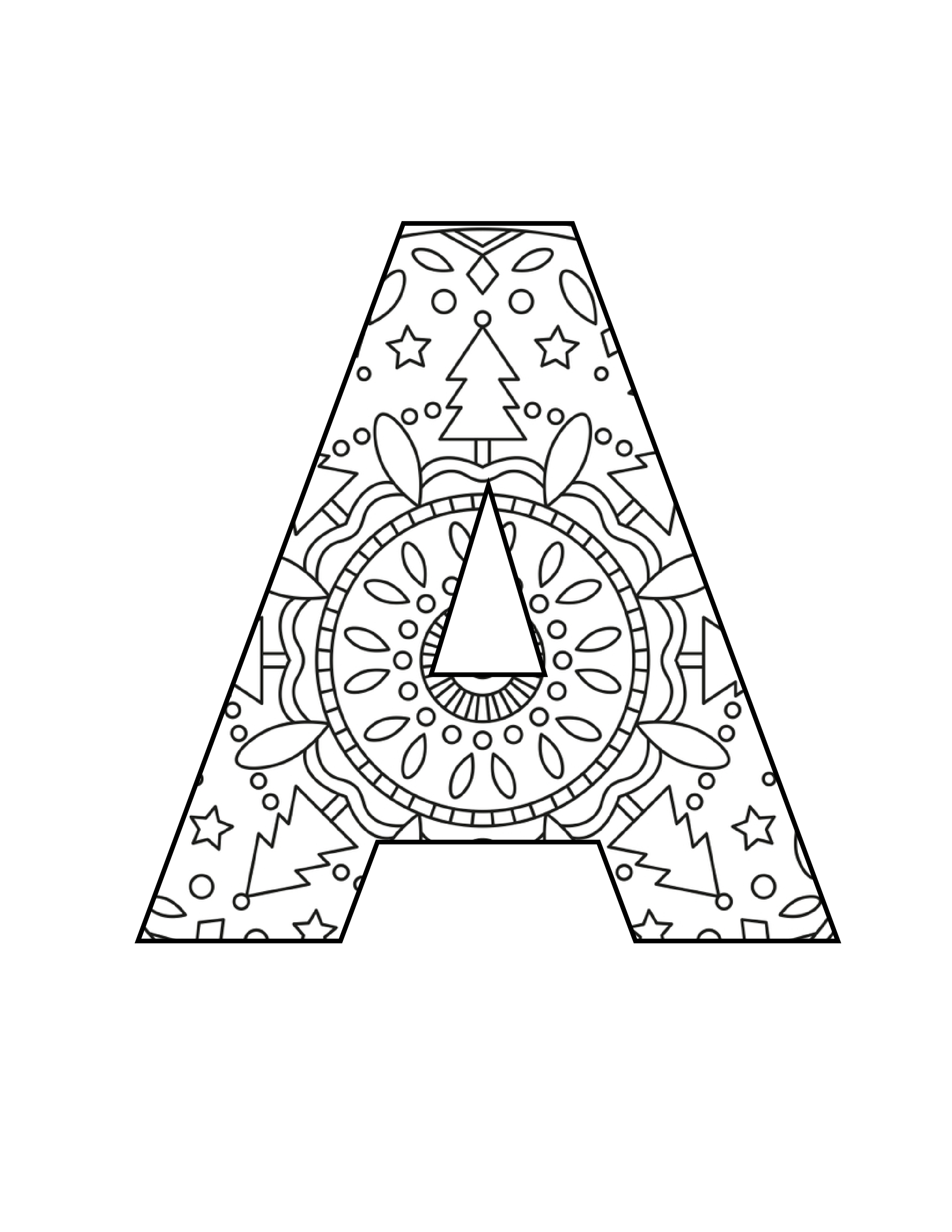 christmas alphabet coloring pages