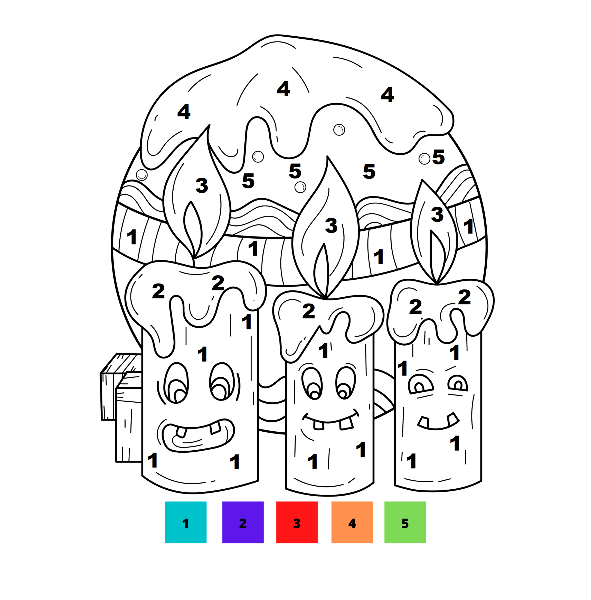 christmas coloring number pages