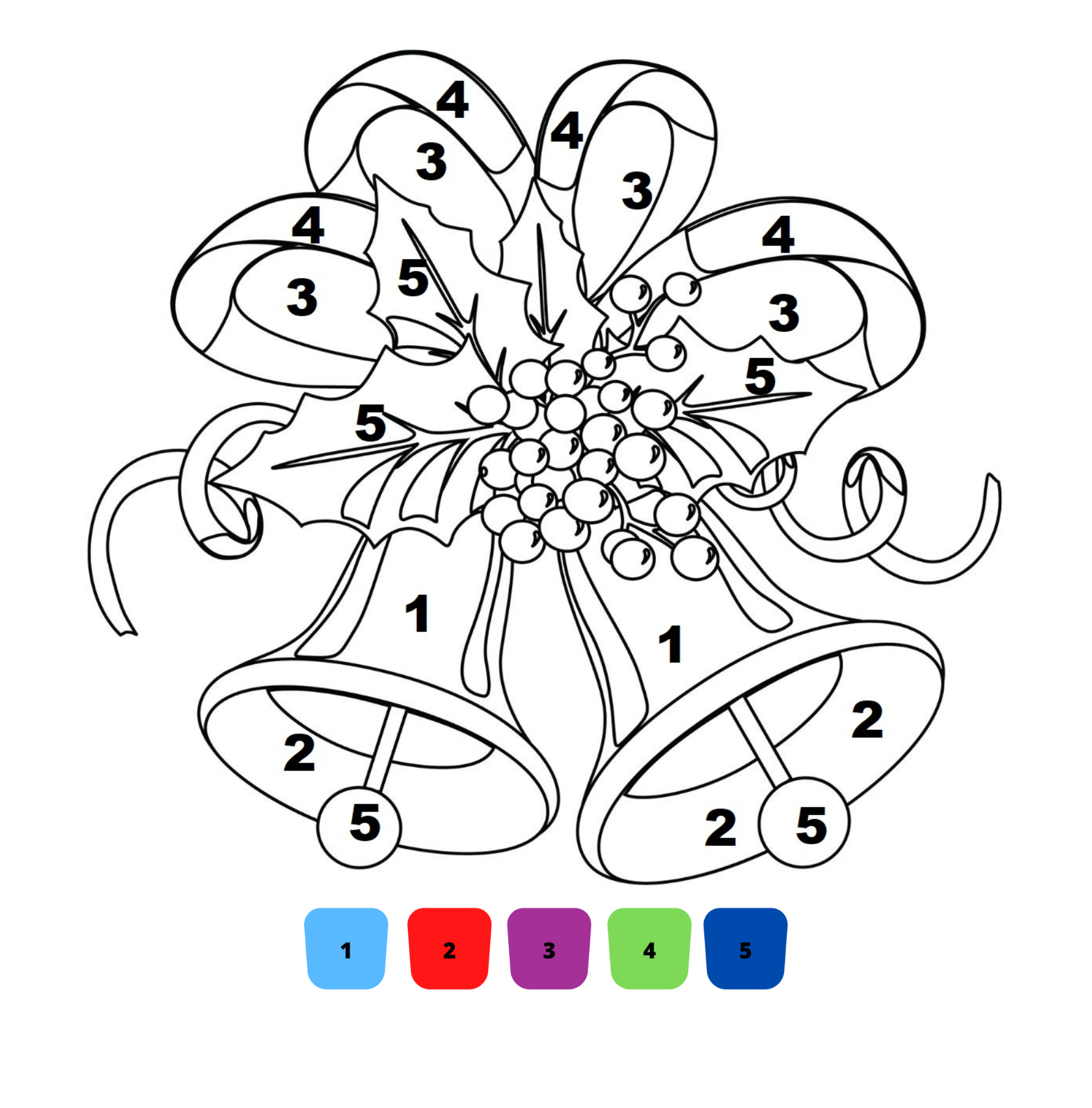 christmas coloring number pages